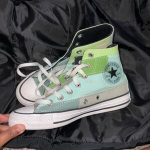 Converse Green and Blue High-Top Sneakers